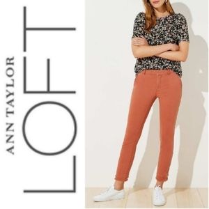 LOFT Frayed Girlfriend Chinos Soft Sienna Pants